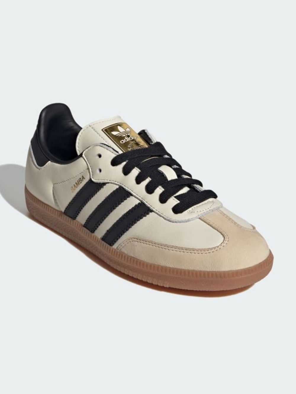 NWT Adidas Samba OG Cream White Core Black Sand Strata Women Sneakers Shoes 7.5
